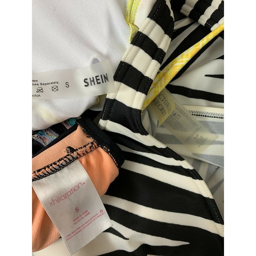 Victoria’s Secret Tankini Top Size Small Lot Bundle Stripes Yellow Ruffles Triba - Picture 4 of 12
